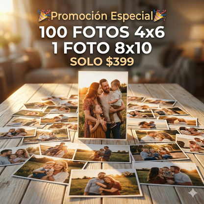 Paquete de 100 fotos + 8x10 ESPECIAL