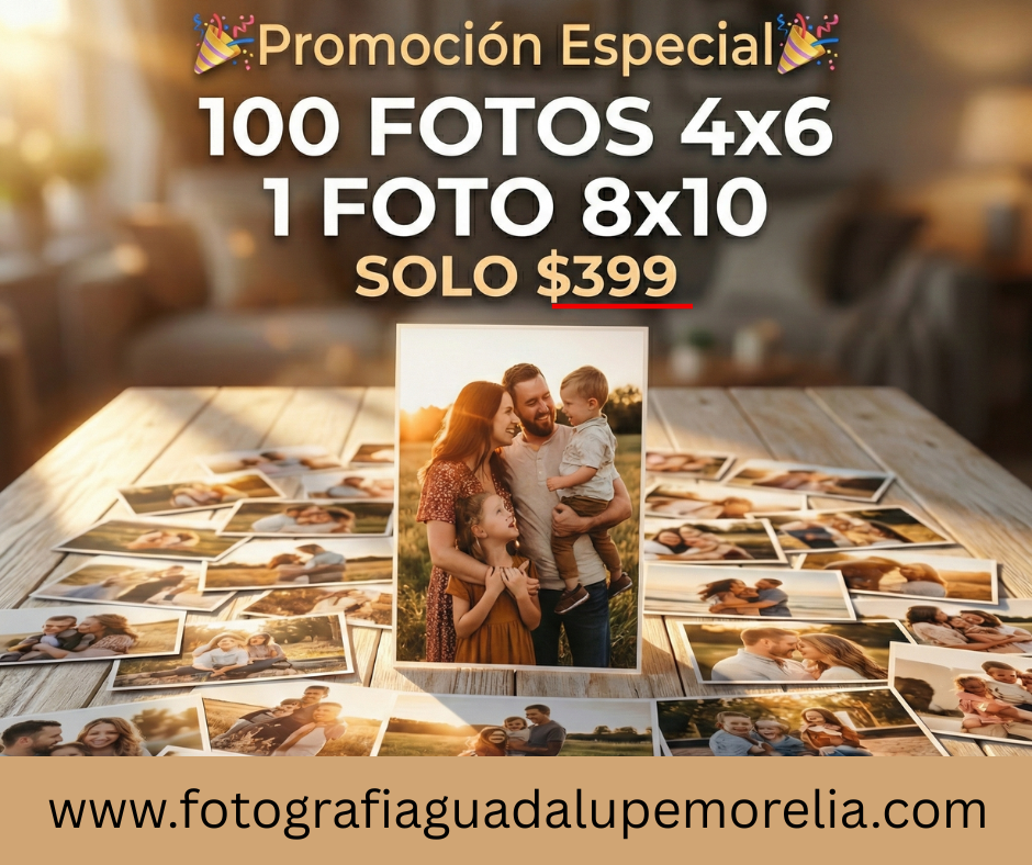 Paquete de 100 fotos + 8x10 ESPECIAL